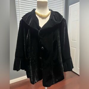 Lane Bryant Black Velvet Women's Blazer with 3/4 sleeves. Large